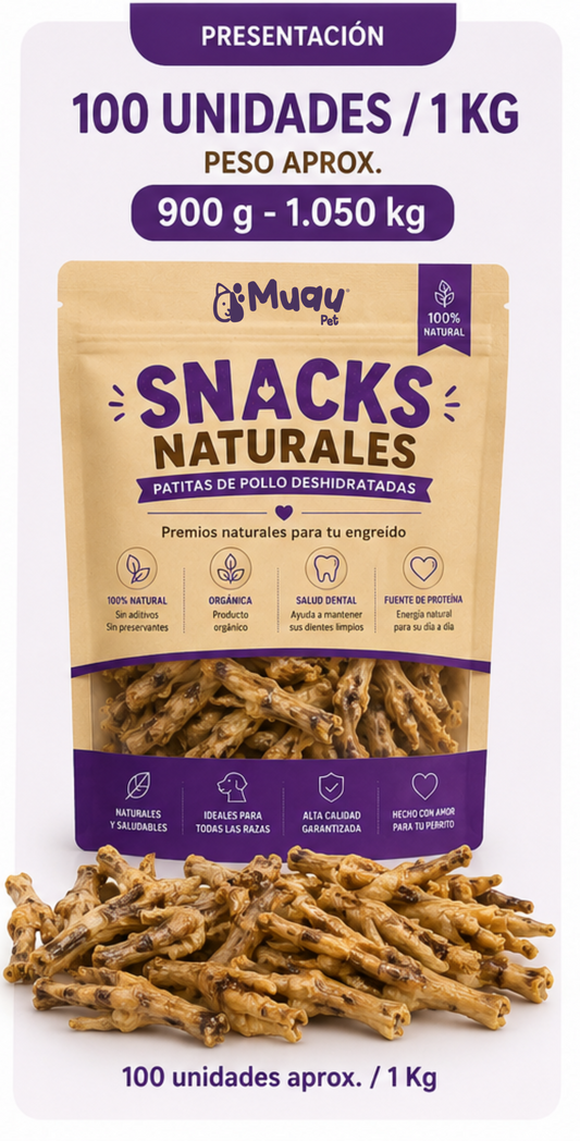 Snacks Naturales – 1Kg Patitas de Pollo Deshidratadas