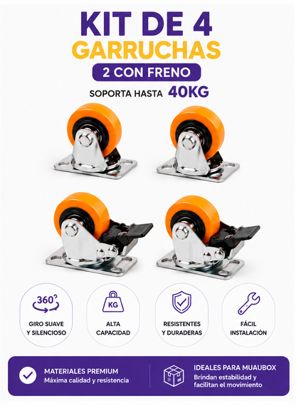 KIT DE GARRUCHAS MUAU – Tallas S, M y L (Pack x4)